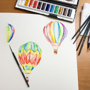 Hot Air Balloons Hand Painted Greetings Card, 2 of 3