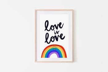 Personalised Love Is Love Valentine's Day Art Print, 5 of 5