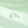 Sterling Silver Mismatched Moonstone Astronaut And Planet Charmed Hoop Earrings, thumbnail 7 of 11