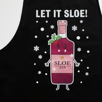 'Let It Sloe' Funny Christmas Apron, 5 of 5