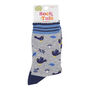 Blackbirds Garden Leaves Women's Bamboo Socks Grey, thumbnail 3 of 4