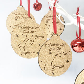 Personalised Zodiac 1st Christmas Baubles, 3 of 10