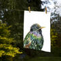 Inky Starling Tea Towel, thumbnail 4 of 7