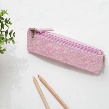 Recycled Pastel Paisley Personalised Pencil Case, 6 of 7