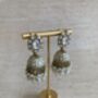 Antique Gold Pearl Jhumki Indian Earrings, thumbnail 4 of 6