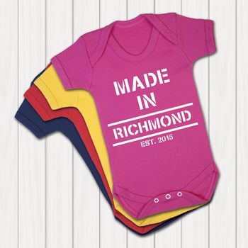 Personalised 'Made In…' Babygrow, 5 of 8