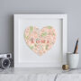 Personalised Location Rome Map Heart Print, thumbnail 4 of 6