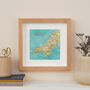 Personalised Cornwall Map Print Wall Art, thumbnail 3 of 5