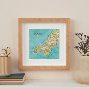 Personalised Cornwall Map Print Wall Art, 3 of 5