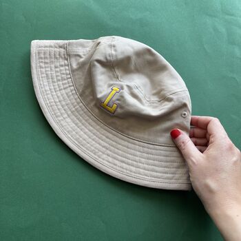 Children's Embroidered Varsity Initial Bucket Hat, 4 of 4