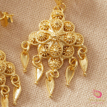 Filigree Ethnic Dangly Charm Detailed Drop Earrings, 7 of 9