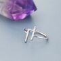 Asymmetric Bar Open Ring In Sterling Silver, thumbnail 3 of 11