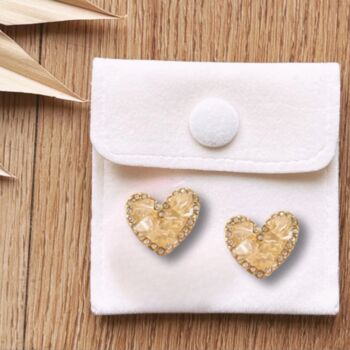 Crystal Style Heart Earrings In Velvety Gift Pouch, 4 of 4