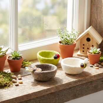 Handmade Felt Garden Bugs Trinket Dish Decoration, 7 of 9