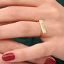 9ct Yellow Gold Rectangular Bar Signet Ring, thumbnail 2 of 6