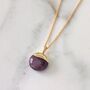 The Orb Ruby July Birthstone Necklace, Gold, thumbnail 3 of 7