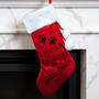 Personalised Santa Paws Christmas Red Stocking, thumbnail 3 of 4