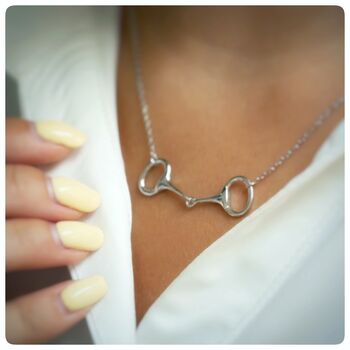 Personalised Snaffle Bit Necklace, Silver Or Gold, 7 of 12
