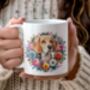 Personalised Beagle Summer Floral Dog Wreath Cushion And Mug Gift Bundle, thumbnail 2 of 4