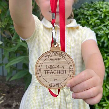 Personalised Outstanding Teacher Medal Thank You Gift, 5 of 5
