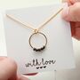 Gemstone Birthstone Circle Pendant Necklace, thumbnail 2 of 3