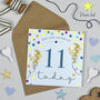 Balloon Brights 11th Birthday Card Blue, thumbnail 1 of 2