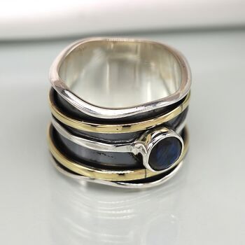 Personalised Sterling Silver Labradorite Spinning Ring, 3 of 11