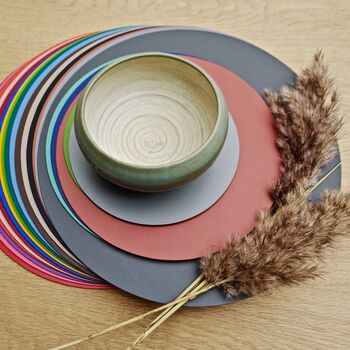 Set Of Four Round Leather Placemats, 2 of 12