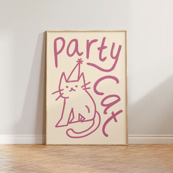 Party Cat Funny Cat Doodle Wall Art Print, 8 of 10