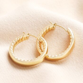 Stainless Steel Hidden Rope Hoop Earrings In Gold, 2 of 3