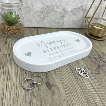 Personalised Script Text And Hearts Trinket Tray, 3 of 5