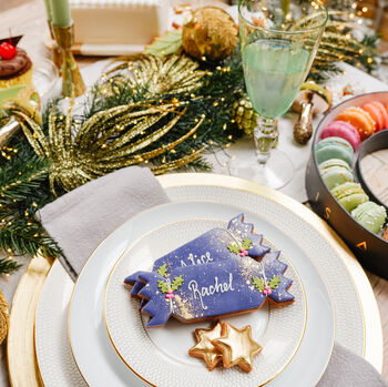 Personalised Navy Christmas Cracker Biscuit, 3 of 4