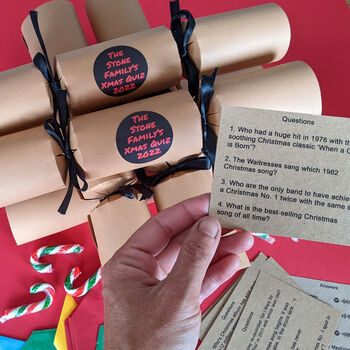 Personalised The Great Christmas Music Quiz Crackers, 4 of 6