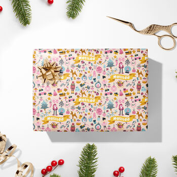 Luxury Pink Christmas Wrapping Paper, 4 of 6