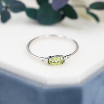 Natural Peridot Ring In Sterling Silver, 4 of 9