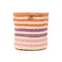 Safiri: Orange And Pink Stripe Woven Storage Basket, thumbnail 3 of 9