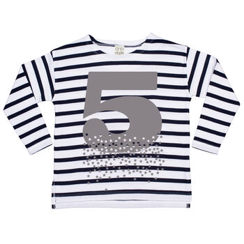Age Number One To Nine Stripy Tshirt, 8 of 12