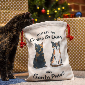 Personalised Cat Christmas Sack Small, 9 of 11