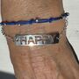 Happy Bracelet In Sterling Silver With Layered Coloured Bracelet, thumbnail 1 of 4