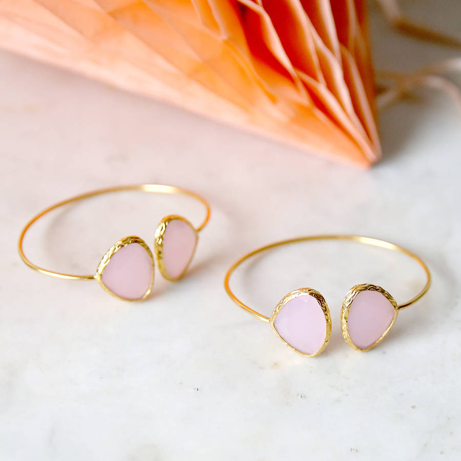 rose quartz bangle by red lilly | notonthehighstreet.com