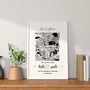 'First Home' Monochrome Location Map Print, thumbnail 5 of 12