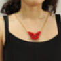 Red Butterfly Acrylic Necklace, thumbnail 2 of 3