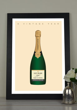 Personalised 'A Vintage Year' Birthday Champagne Print, 2 of 12