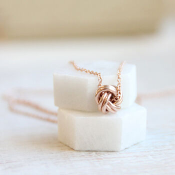 Rose Gold Necklace, Love Is A Knot, 3 of 4