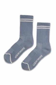 Blue Grey Boyfriend Socks, 3 of 4