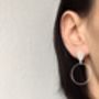 Teardrop Silver Stud Hoop Earrings, thumbnail 1 of 4
