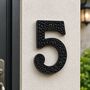 Black Solid Brass House Number Five Plaque, thumbnail 6 of 8