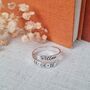 Personalised Name And Date Adjustable Silver Ring, thumbnail 2 of 8