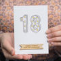 Personalised Marquee Lights 18th Birthday Card, thumbnail 1 of 2