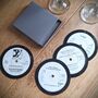 Four Record Vinyl Coasters By Colour, Red, Blue, Green, Black, Mauve, Pink, Gold, Silver, White, Yellow, thumbnail 12 of 12